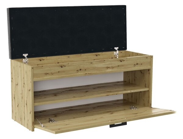 Shannan Parma klupa za odlaganje cipela, 100x49x35 cm, hrast