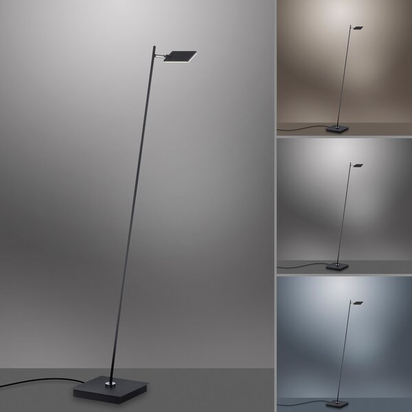 Podne Lampa PURE, Pure Mira, prigušiv, Crno, Dnevna soba, Metal, Moderan