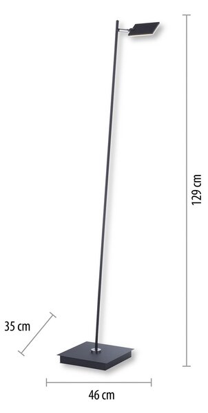 Podne Lampa PURE, Pure Mira, prigušiv, Crno, Dnevna soba, Metal, Moderan
