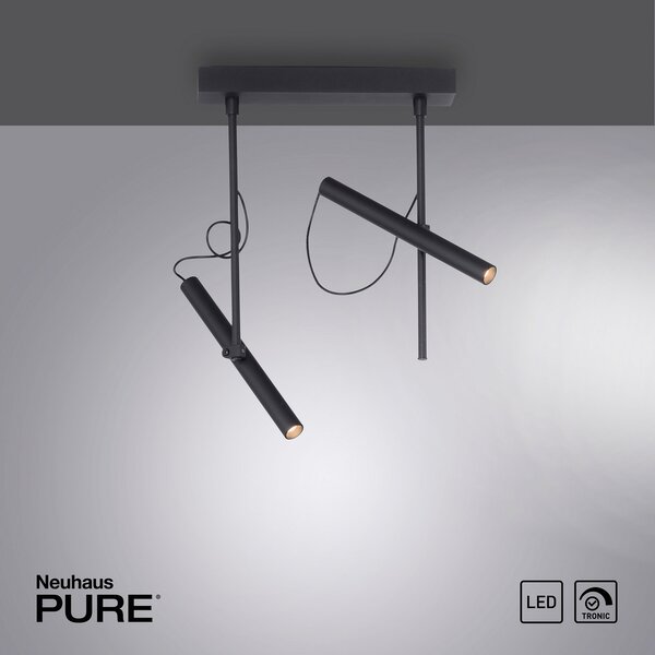 Stropne Svjetiljka PURE, Pure Tutua, prigušiv, Crno, Dnevna soba, Metal, Moderan