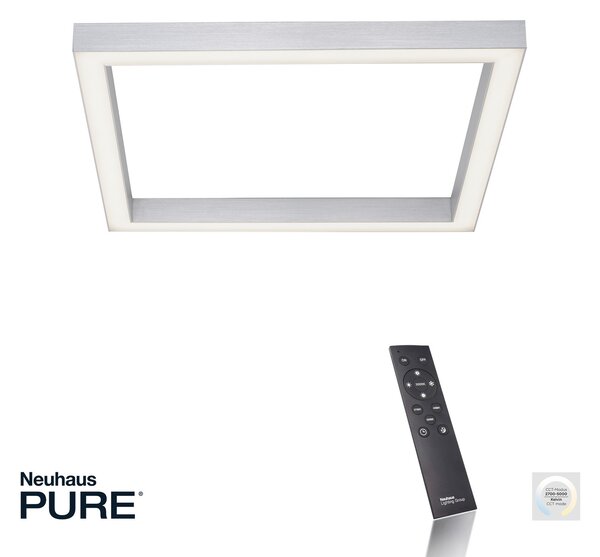 Stropne Svjetiljka PURE, PURE Lines Square, prigušiv, Metalik, Dnevna soba, Metal, Moderan