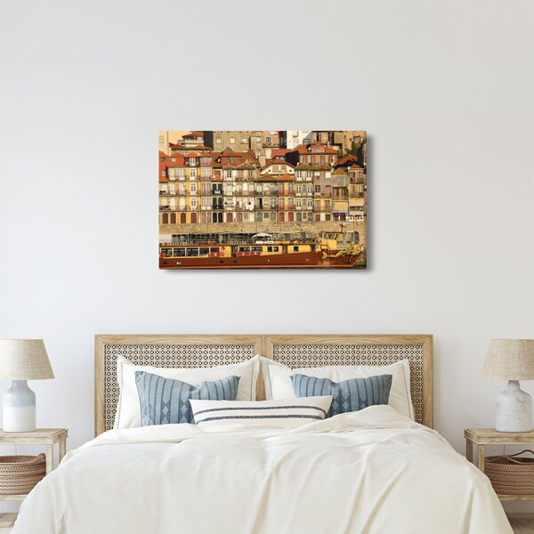 Slika - Obalna četvrt, Portugal (90x60 cm)