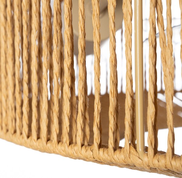 Stropni ventilator Raveni s rasvjetom, konopac od konoplje, Ø 50 cm - Lucande Lucande, Raveni, Smeđa / hrđa, Dnevna soba, Moderan