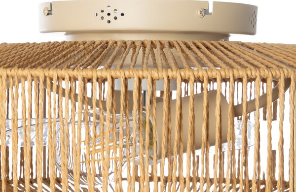 Stropni ventilator Raveni s rasvjetom, konopac od konoplje, Ø 50 cm - Lucande Lucande, Raveni, Smeđa / hrđa, Dnevna soba, Moderan