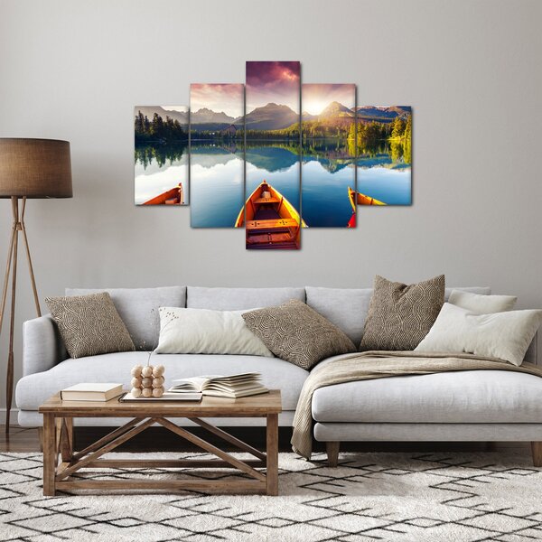 Slika - Jezero sa čamcima (150x105 cm)