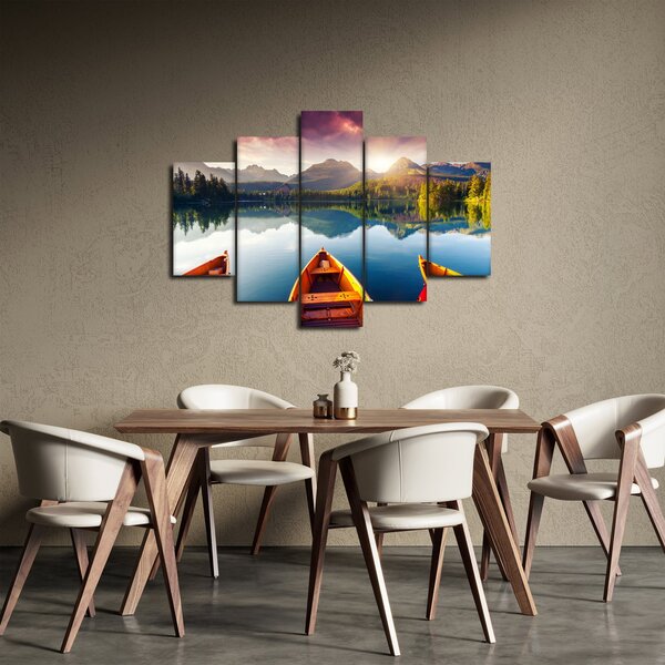 Slika - Jezero sa čamcima (150x105 cm)
