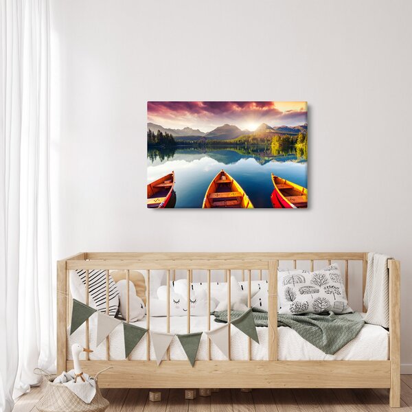 Slika - Jezero sa čamcima (90x60 cm)