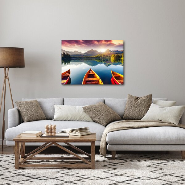 Slika - Jezero sa čamcima (70x50 cm)