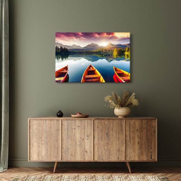 Slika - Jezero sa čamcima (90x60 cm)
