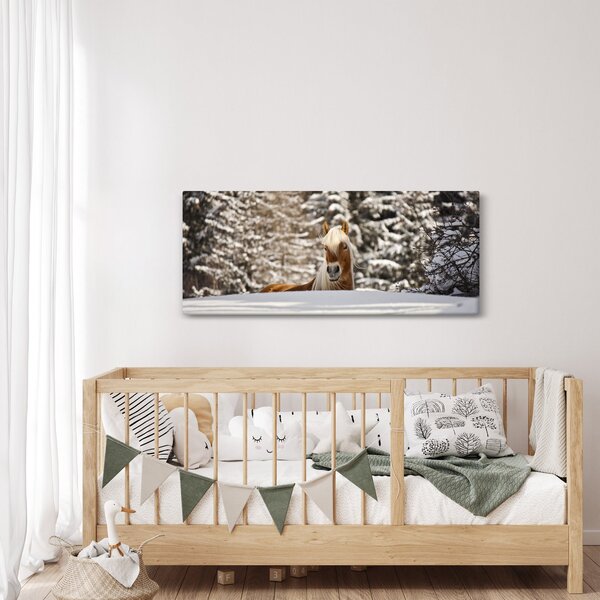 Slika - Konj u zimskom pejzažu (120x50 cm)