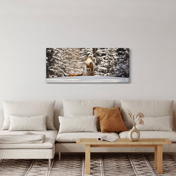 Slika - Konj u zimskom pejzažu (120x50 cm)