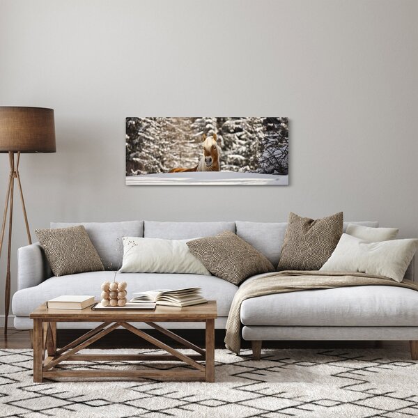 Slika - Konj u zimskom pejzažu (120x50 cm)