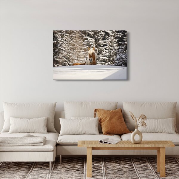 Slika - Konj u zimskom pejzažu (90x60 cm)
