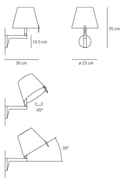Zidne Svjetiljka Artemide, Metalik, Dnevna soba, Aluminij