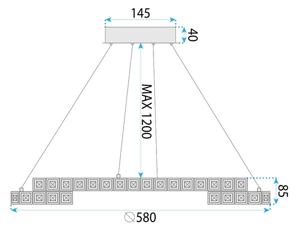 LED svijetiljka APP1770-CP CHROME 60cm