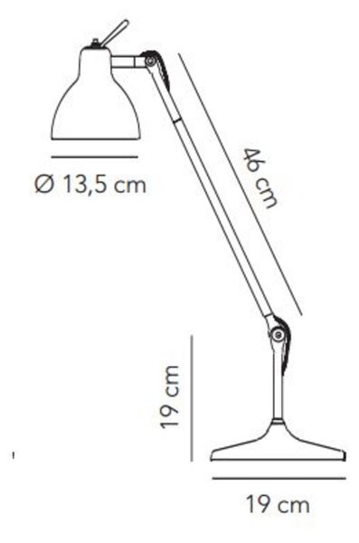 Stolne Lampa Rotaliana, Crno, Dnevna soba, Metal