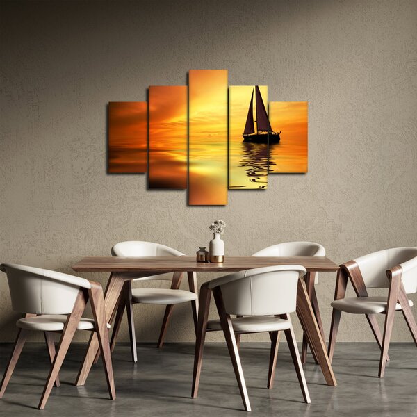 Slika - Jedrilica u zalasku sunca (150x105 cm)