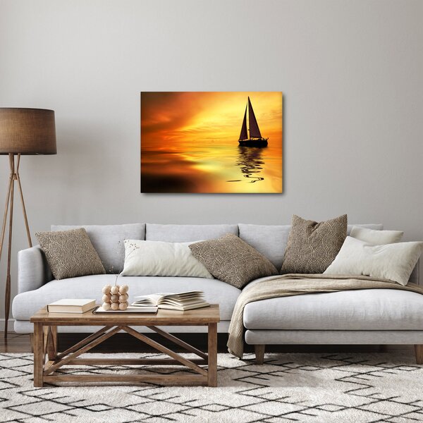 Slika - Jedrilica u zalasku sunca (70x50 cm)