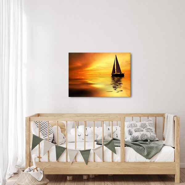 Slika - Jedrilica u zalasku sunca (70x50 cm)