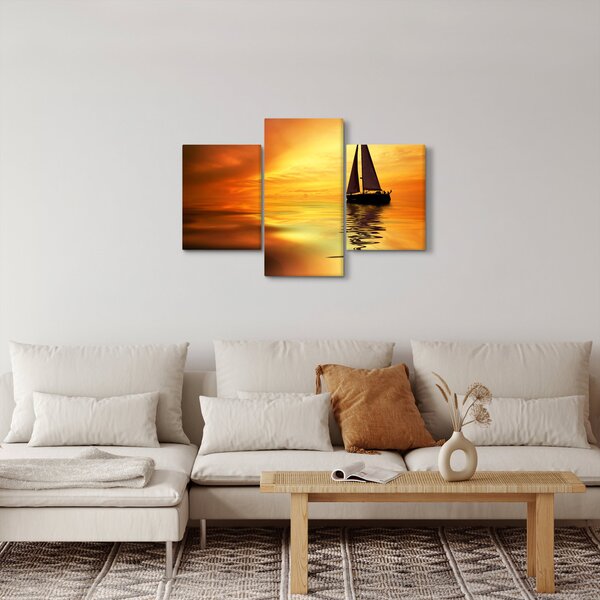 Slika - Jedrilica u zalasku sunca (90x60 cm)