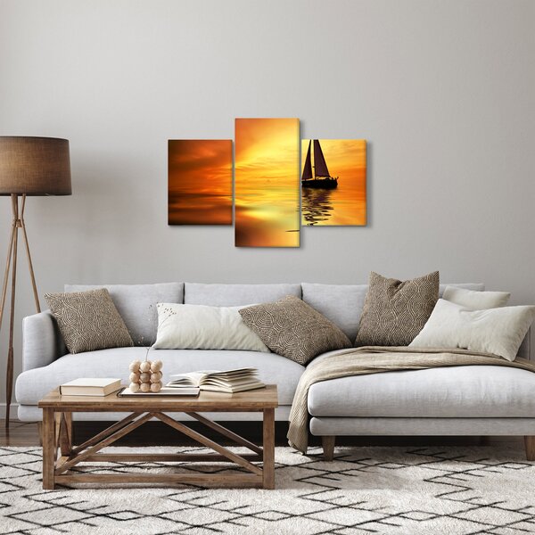 Slika - Jedrilica u zalasku sunca (90x60 cm)
