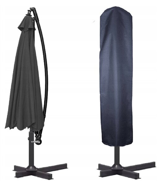 Vrtni sklopivi suncobran ARCADIA 300 cm, sivi