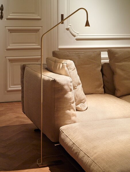 Podne Lampa Trizo21, Crno, Dnevna soba, Mjed