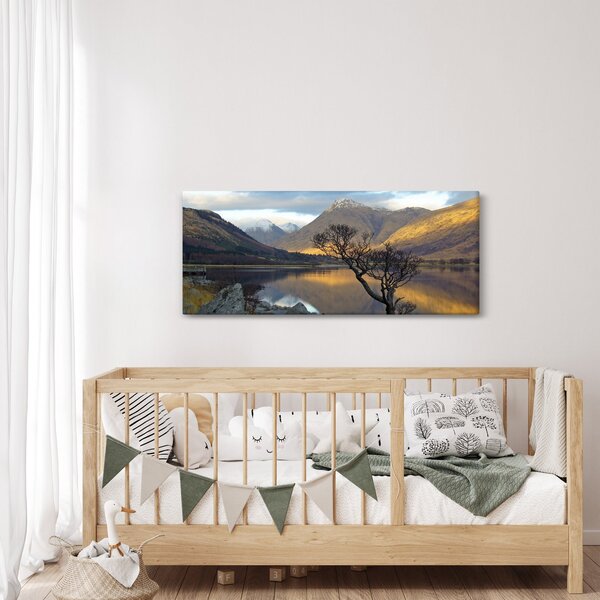 Slika - Planine uz jezero (120x50 cm)