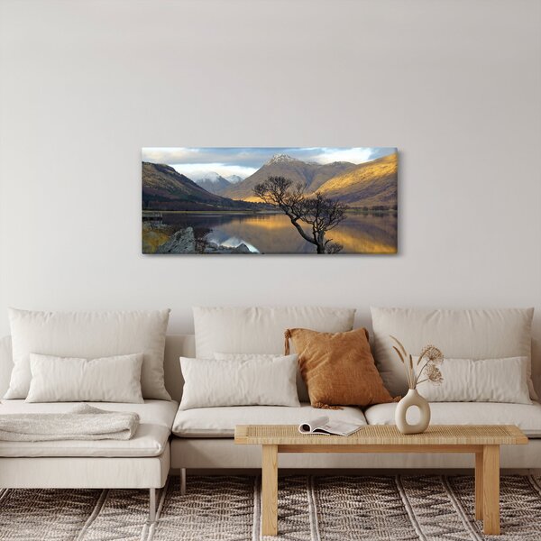 Slika - Planine uz jezero (120x50 cm)