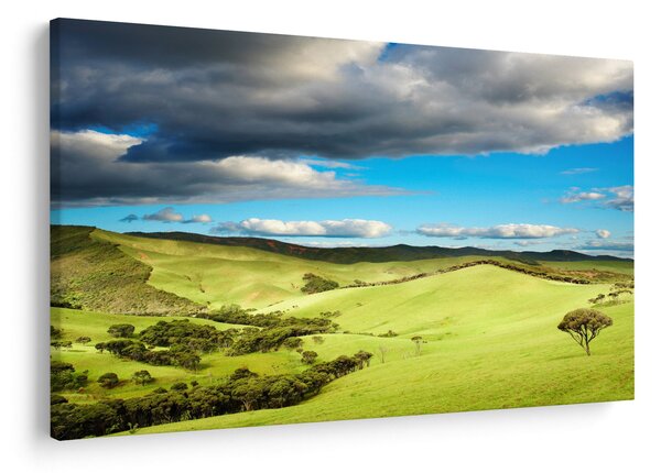 Slika - Zeleni krajolik s brdima (90x60 cm)