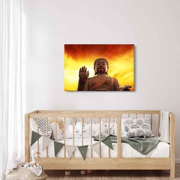 Slika - Buda s crvenom i žutom pozadinom (90x60 cm)