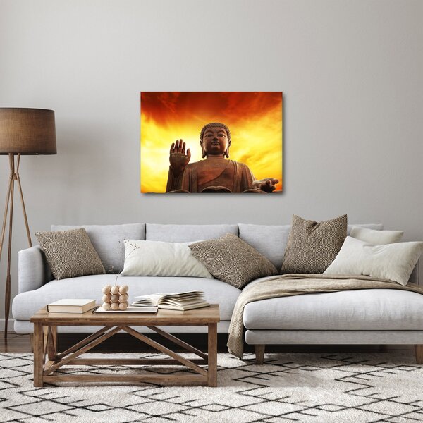Slika - Buda s crvenom i žutom pozadinom (70x50 cm)