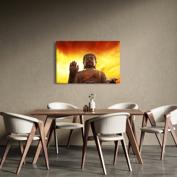 Slika - Buda s crvenom i žutom pozadinom (90x60 cm)