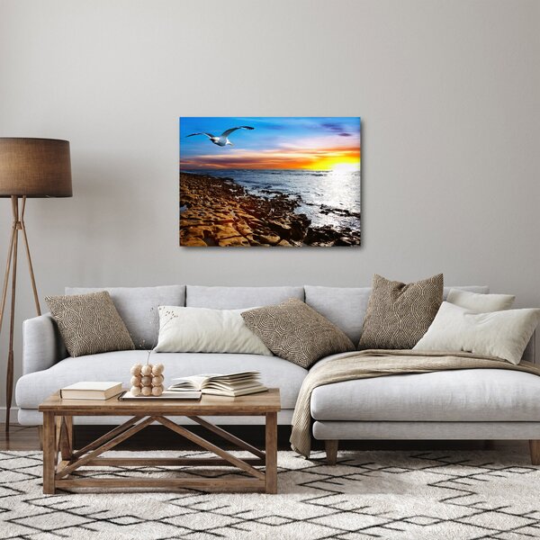 Slika - Galeb leti iznad obale (70x50 cm)