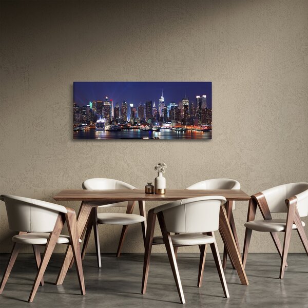 Slika - Osvijetljeni njujorški neboderi (120x50 cm)