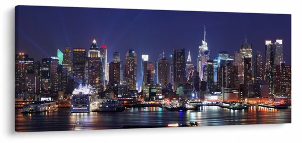 Slika - Osvijetljeni njujorški neboderi (120x50 cm)