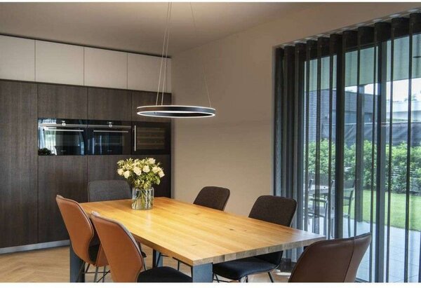 Viseće Svjetiljka SLV, One 60, prigušiv, Crno, Dnevna soba, Aluminij
