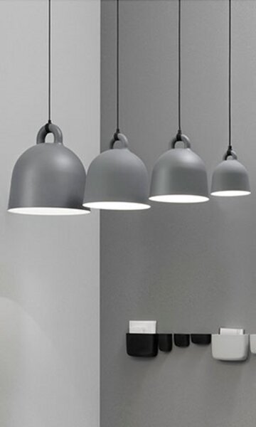 Viseće Svjetiljka Normann Copenhagen, Sivo, Dnevna soba, Aluminij