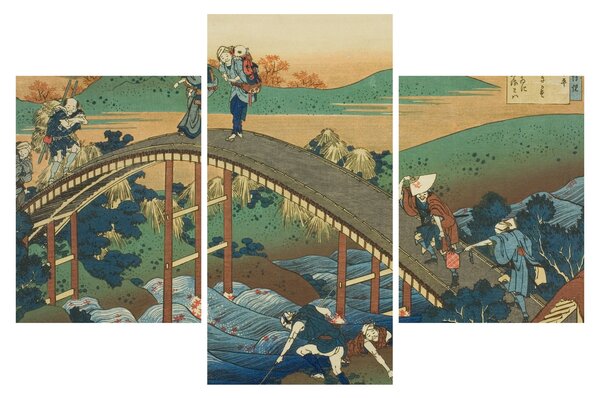 Slika - Katsushika Hokusai, Ariwara no Narihirafrom the series One Hundred, Poems Explained by the Nurse (Hyakunin isshu uba ga etoki), reprodukcije (90x60 cm)
