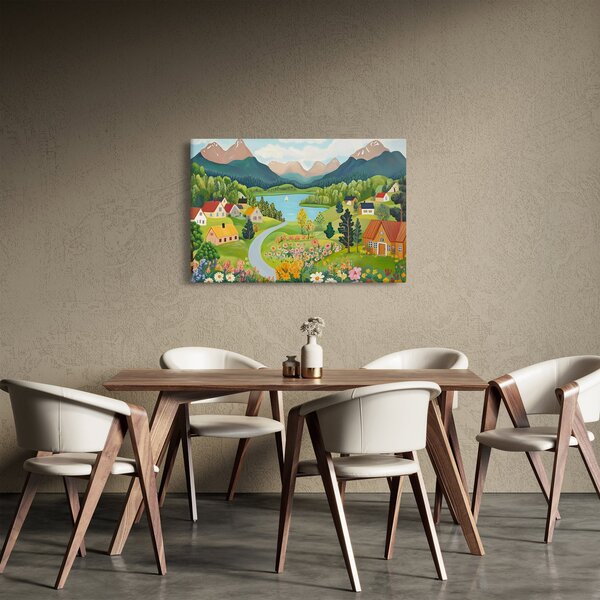 Slika - Selo u planinama (90x60 cm)