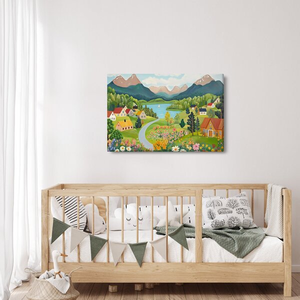 Slika - Selo u planinama (90x60 cm)