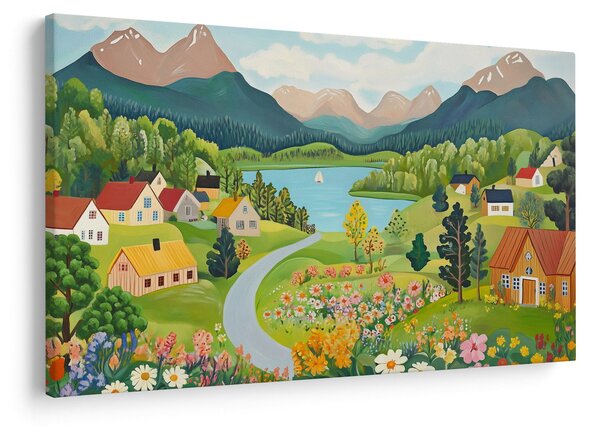 Slika - Selo u planinama (90x60 cm)