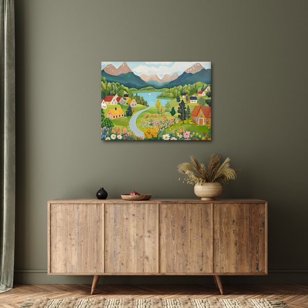 Slika - Selo u planinama (70x50 cm)