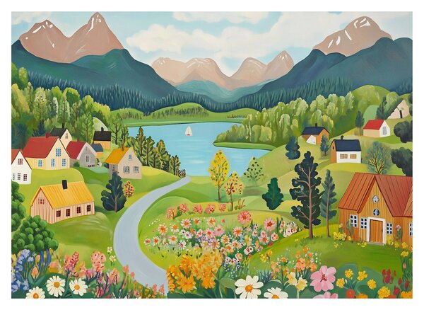Slika - Selo u planinama (70x50 cm)