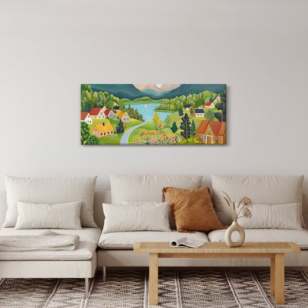 Slika - Selo u planinama (120x50 cm)
