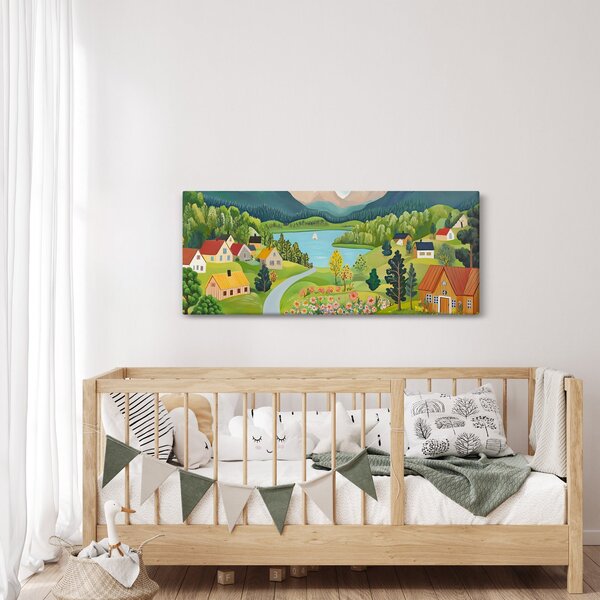Slika - Selo u planinama (120x50 cm)