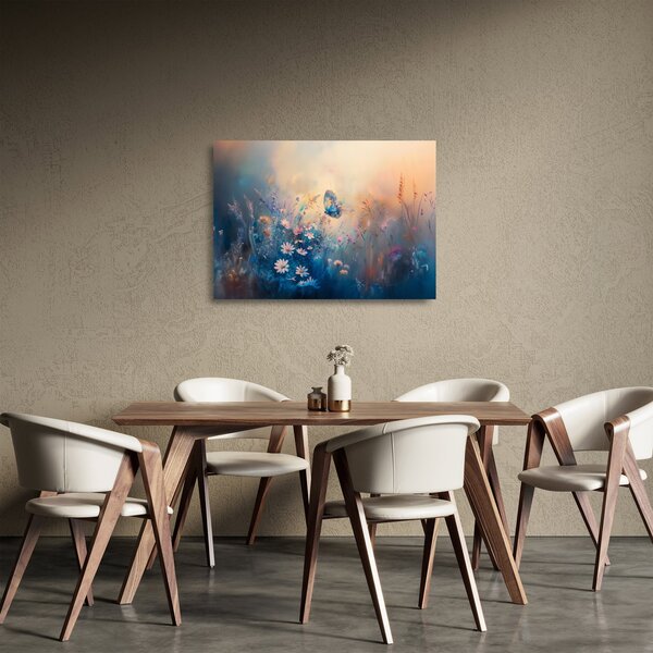 Staklena slika - Livada s leptirima (70x50 cm)
