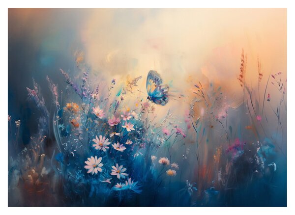 Staklena slika - Livada s leptirima (70x50 cm)