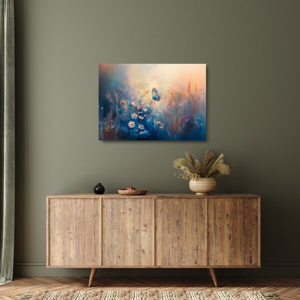 Staklena slika - Livada s leptirima (70x50 cm)