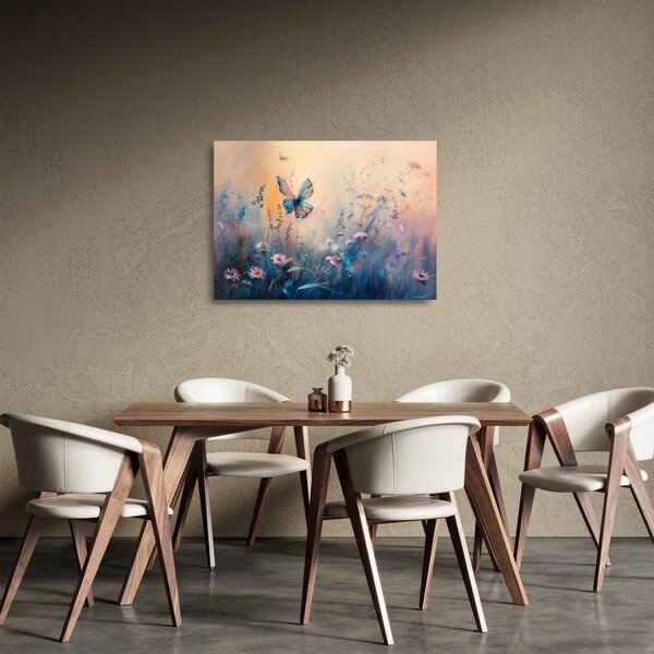 Staklena slika - Livada s leptirima II (70x50 cm)